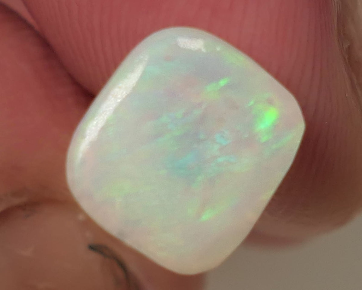 Lightning Ridge Rough / Rub /Preform Light Base Seam opal Miners Bench® 1.4cts Yellow/Orange/Green Fires 10x8x2mm 0510