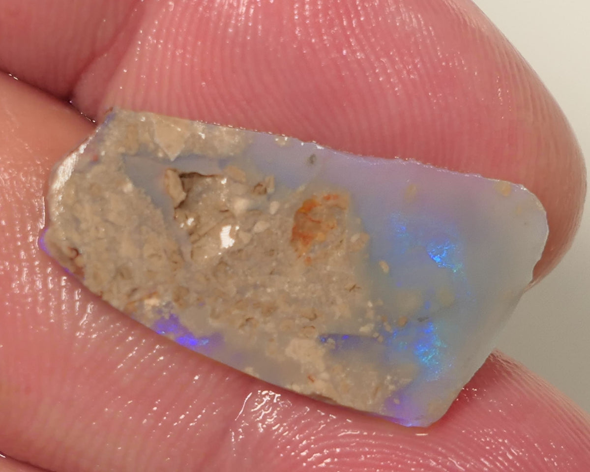 Lightning Ridge Opal Dark Base Seam Rough Rub 4cts Bright Multifires Thin suit inlay 25x13x1mm 0515