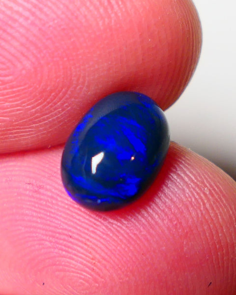 Lightning Ridge Black Crystal Opal Gemstone 2.40cts Gem Grade Mulga® N4 Black Body Tone High dome B6 Brightness Stunning Royal Blues 10x6x5mm UK07