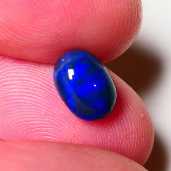 Lightning Ridge Black Crystal Opal Gemstone 2.40cts Gem Grade Mulga® N4 Black Body Tone High dome B6 Brightness Stunning Royal Blues 10x6x5mm UK07