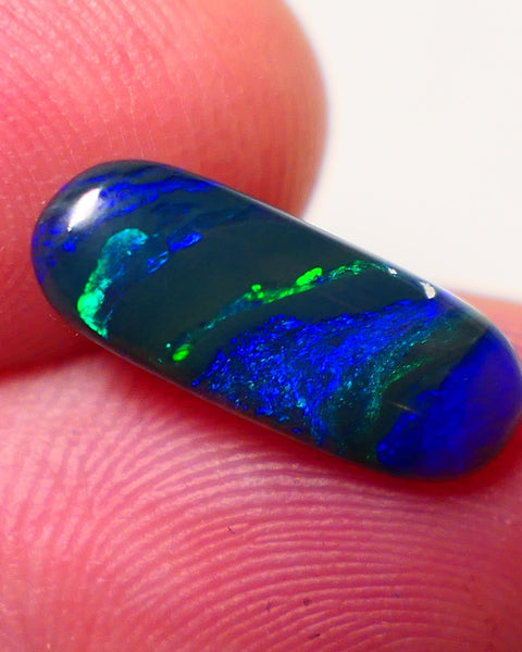 Lightning Black Opal Gemstone 2.4cts Gem Grade Mulga® N3 Black Body Tone B4 Brightness Stunning Multifires 15x6x3mm UK06