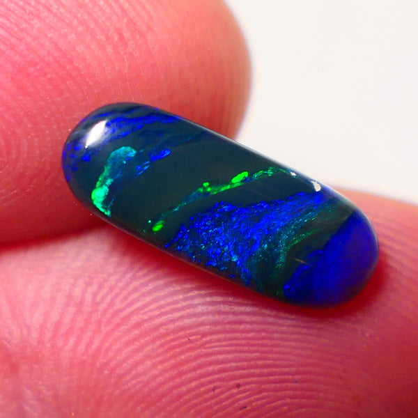 Lightning Black Opal Gemstone 2.4cts Gem Grade Mulga® N3 Black Body Tone B4 Brightness Stunning Multifires 15x6x3mm UK06