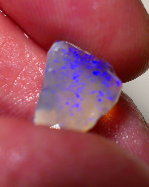 Lightning Ridge Opal Dark Crystal Base Seam Rough Rub 3.2cts Gorgeous Stunning Bright fires 14x12x4mm 1111