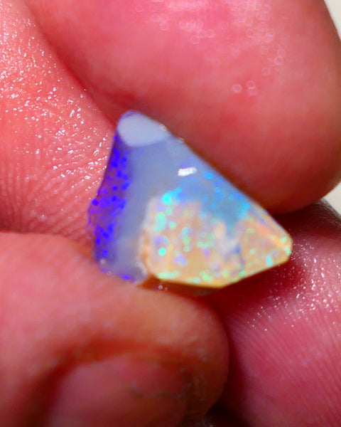 Lightning Ridge Opal Dark Crystal Base Seam Rough Rub 3.2cts Gorgeous Stunning Bright fires 14x12x4mm 1111