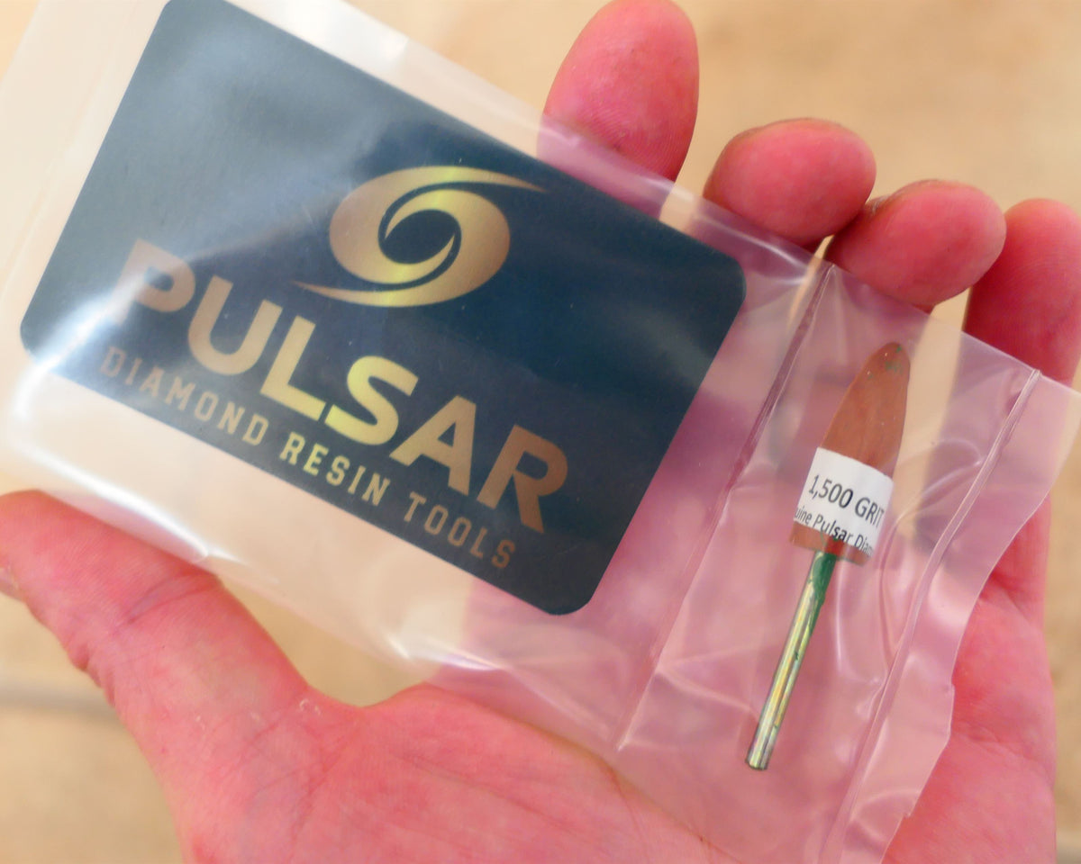 PULSAR™ DIAMOND RESIN POINTS MK2'S COLOUR CODED LAPIDARY BURRS FOR DREMEL & ROTARY TOOLS 3MM SHAFT POLISH SIGNLE 1x 1,500 GRIT