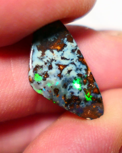 Australian Queensland Boulder opal Polished Gemstone 7.15cts Bright gorgeous fires From Winton 20x10x4mm BO017