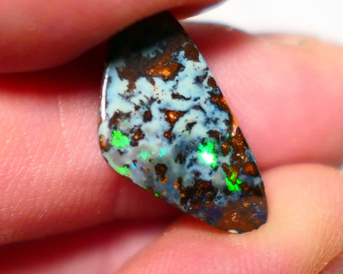 Australian Queensland Boulder opal Polished Gemstone 7.15cts Bright gorgeous fires From Winton 20x10x4mm BO017