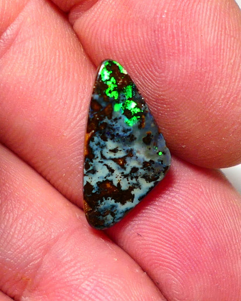 Australian Queensland Boulder opal Polished Gemstone 7.15cts Bright gorgeous fires From Winton 20x10x4mm BO017