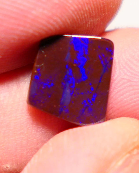 Australian Queensland Boulder opal Polished Gemstone 3.10cts Gem Bright gorgeous blue fires From Winton 11x10x3mm BO009