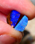 Queensland Boulder opal small pair 6.35cts rough rubs Winton gorgeous faces with Bright fires 13x8x5mm & 10x5x4mm BO-002