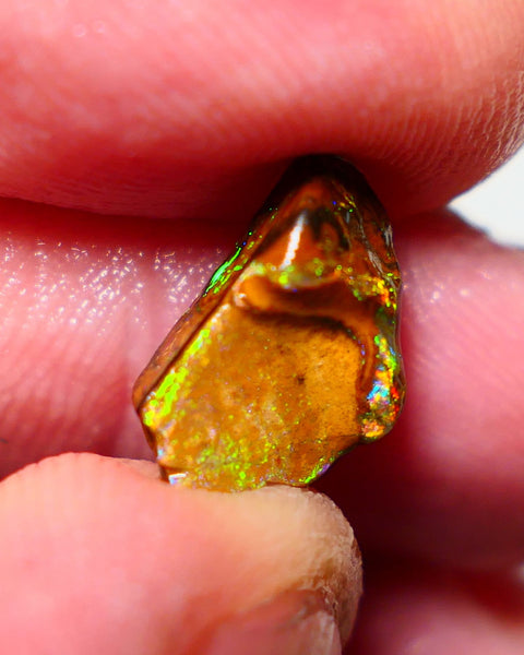 Queensland Boulder Matrix opal 3.60cts rough/rub Winton Bling Gem Bright exotic Oranges/Yellows/Lilacs 15x8x5mm BO-025