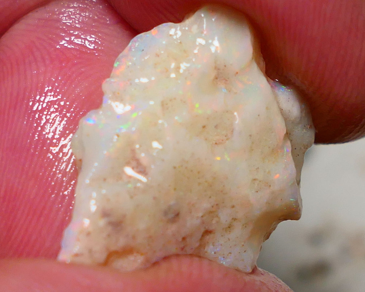 Coober Pedy Opal Rough Light base 10.50cts Gamble nice Orange Dominant Multicolours showing 24x18x5mm 1144