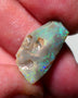 Lightning Ridge Rough Rub Opal 5.75cts Dark Seam showing areas of nice Bright Multifires 21x12x4mm 1311