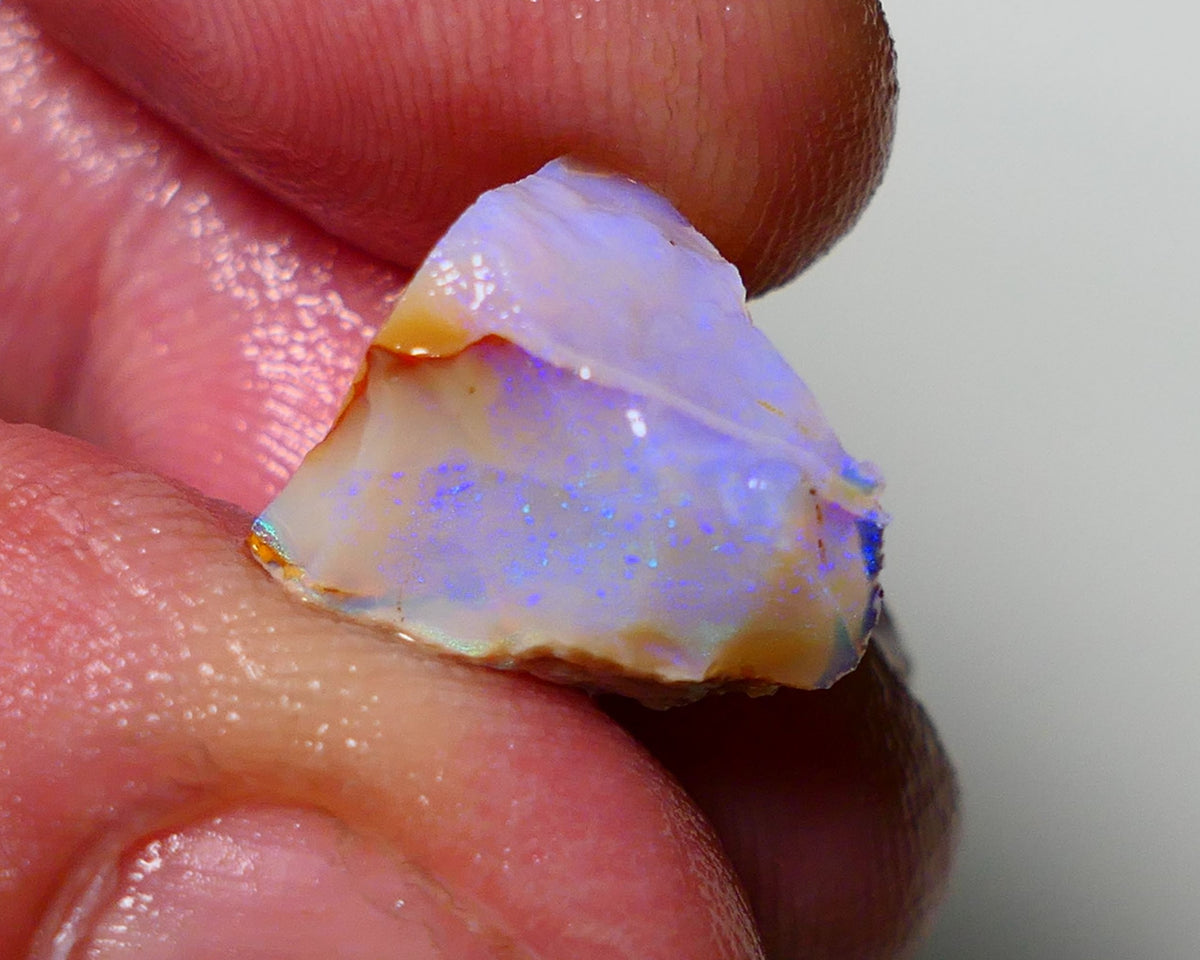 Lightning Ridge Rough Opal 7.50cts Crystal Seam Piece showing nice Bright Blue colours 14x11x9mm 1306