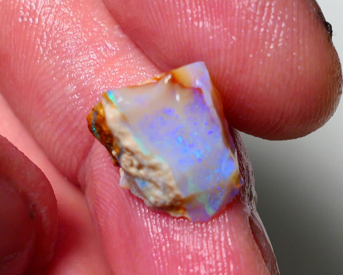 Lightning Ridge Rough Opal 7.50cts Crystal Seam Piece showing nice Bright Blue colours 14x11x9mm 1306