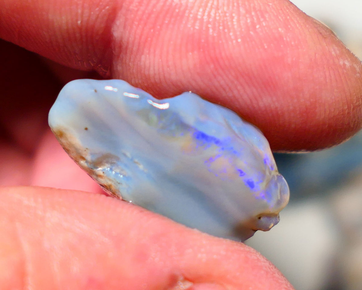 Lightning Ridge Rough Opal 23cts Seam showing some blues 24x16x12mm 1412