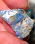 Lightning Ridge Rough Opal 18cts Dark Seam opal formation showing lots of light blues 27x19x7mm 1402