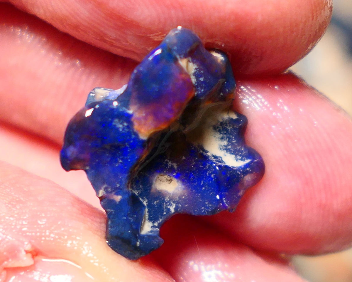 Lightning Ridge Rough Opal 8.50cts Black knobby formation showing some nice Blues 20x18x11mm 1343