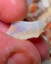 Lightning Ridge Rough Opal 6.00cts Crystal Seam piece showing blues with green & orange flashes 19x9x7mm A1521