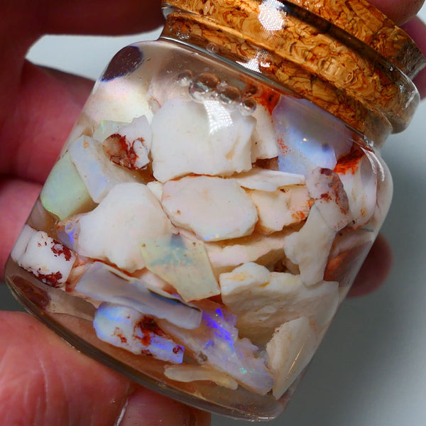 Coober Pedy Opal Rough Parcel Light & Crystal 225cts Gamble but has lots colours to go at 20mm to chip size A1538