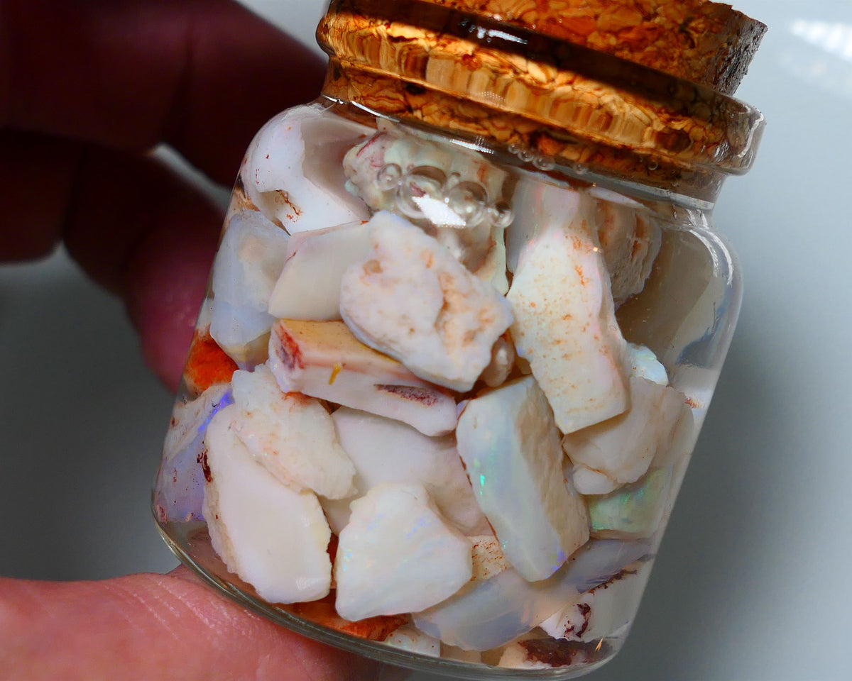 Coober Pedy Opal Rough Parcel Light & Crystal 225cts Gamble but has lots colours to go at 20mm to chip size A1538