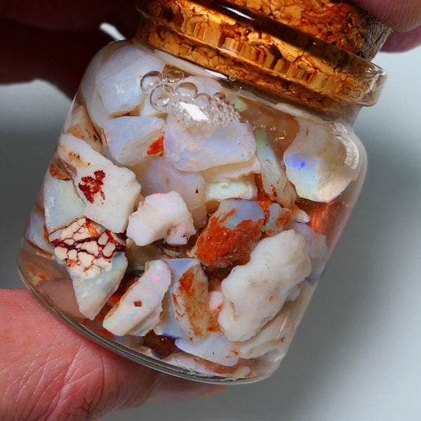 Coober Pedy Opal Rough Parcel Light & Crystal 225cts Gamble but has lots colours to go at 20mm to chip size A1539