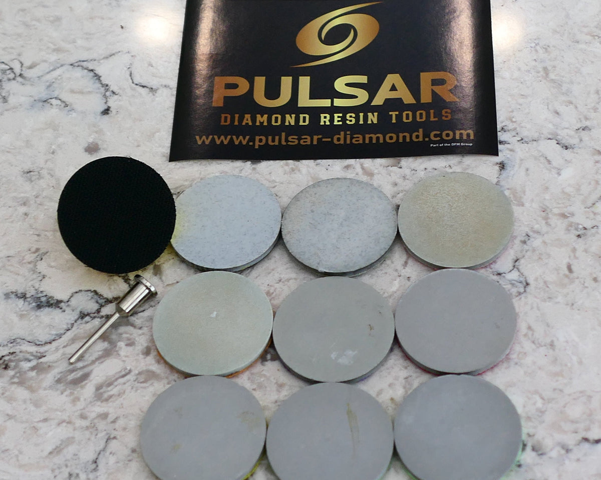 Pulsar Diamond Little Lapper 2"/50mm Resin Diamond Hook & Loop back hard resin flat laps mini lapidary 50-10,000Grit sets