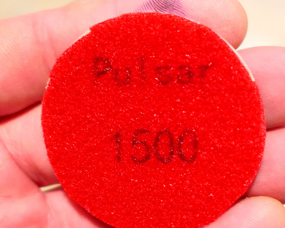 PULSAR DIAMOND™ 2"/50mm  LITTLE LAPPER™  Resin Diamond Hook & Loop back hard resin flat lap mini lapidary 1500Grit RED LL1500