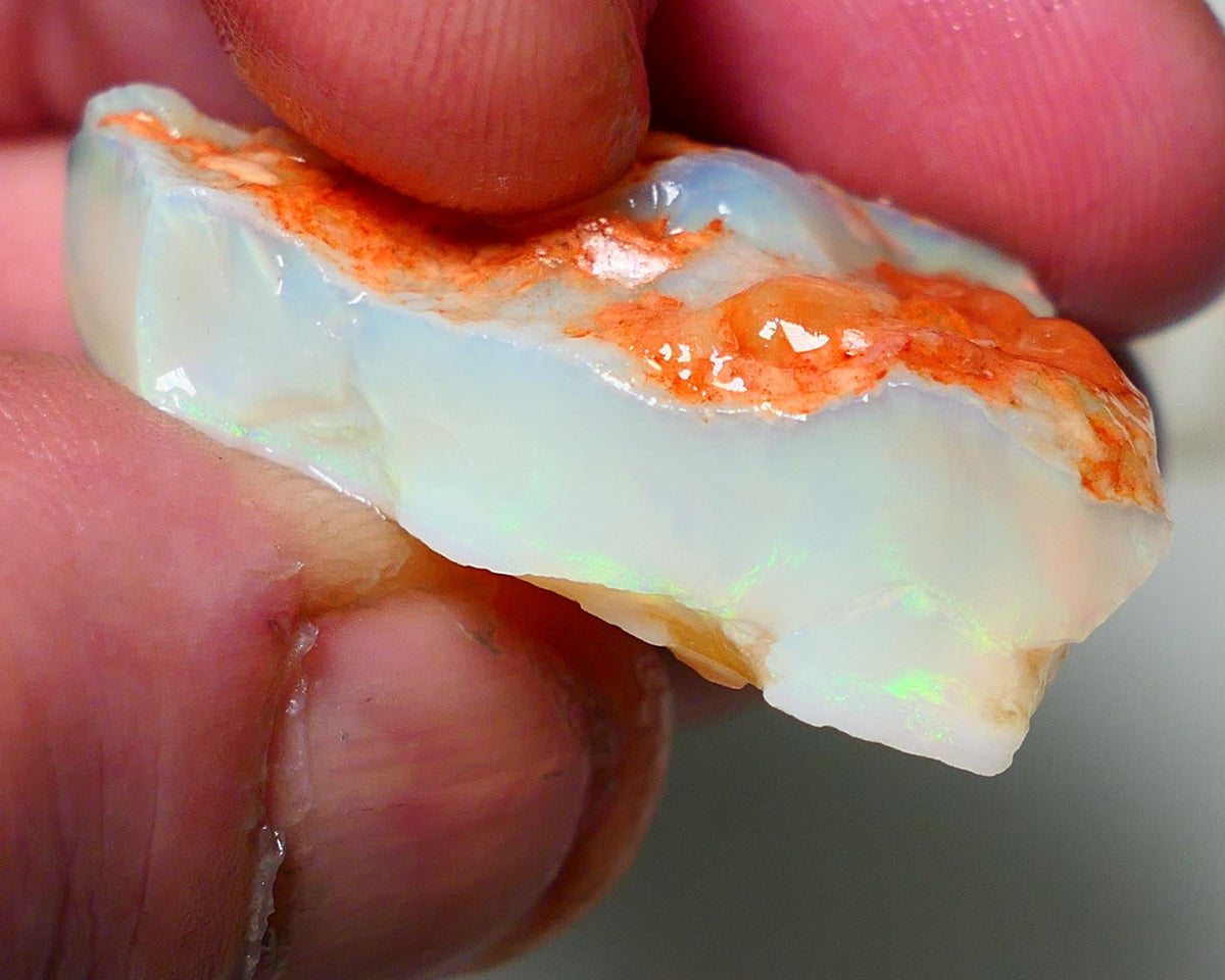 Coober Pedy Rough Opal 60cts White/Light Big chunk of Seam showing some multi colours 37x24x13mm NS037