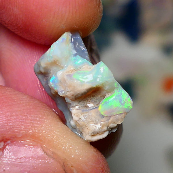 Lightning Ridge Rough Opal 6.25cts Knobby rough with Gorgeous Multicolours to explore 16x11x8mm NS066