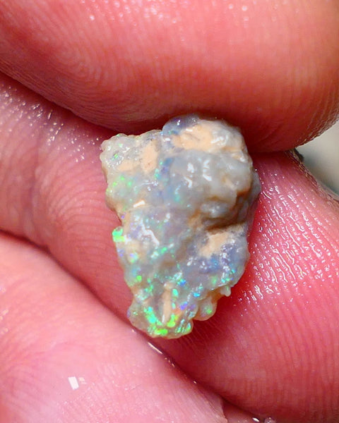 Lightning Ridge Rough Opal 3.60cts Untouched Knobby rough with Gorgeous Multicolours to explore 13x9x7mm Auction NS062