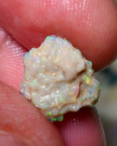 Lightning Ridge Rough Opal 3.80cts Untouched Knobby rough with Gorgeous Multicolours to explore 14x12x5mm Auction NS057