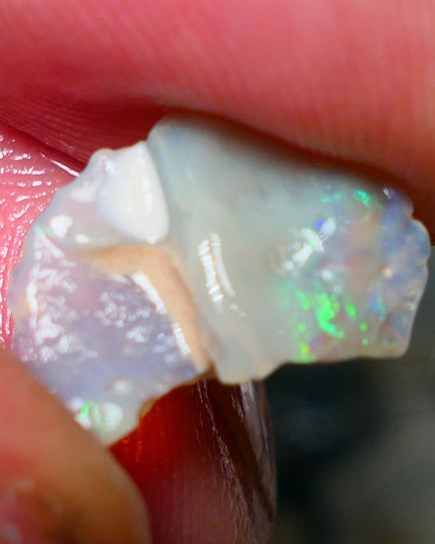 Lightning Ridge Rough Opal 3.00cts Crystal Seam showing Nice multi colours 16x11x4mm NS0083