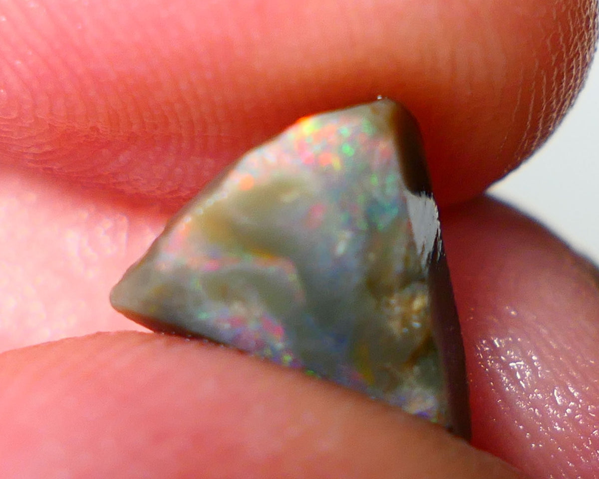 Lightning Ridge Rough / Rub Seam opal Miners Bench® 1.85cts Pink/Orange Dominant fires 10x9x4mm NS125