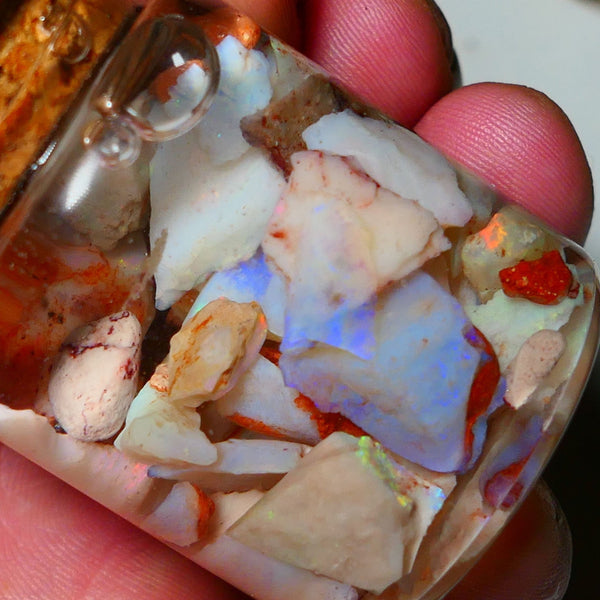 Coober Pedy Opal Rough Parcel Light & Crystal 120cts Gamble but has lots Multicolours / colours to go at 15mm to chip size CPJAR05