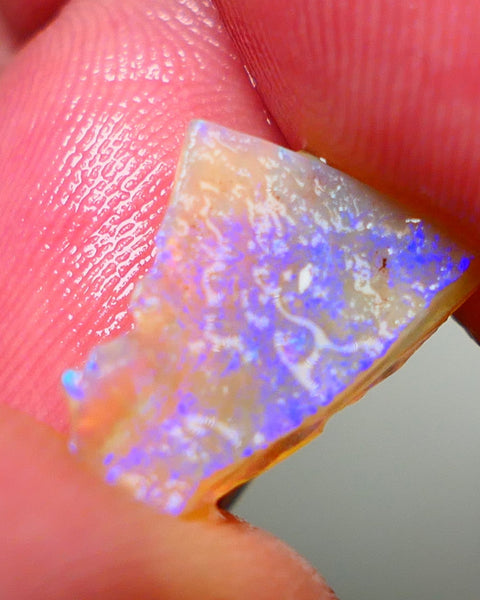 Lightning Ridge Opal Dark Crystal Base Seam Rough Rub 2.65cts Gorgeous Stunning Bright fires 14x11x3mm NS114