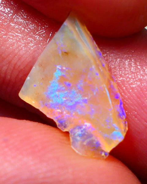 Lightning Ridge Opal Dark Crystal Base Seam Rough Rub 2.65cts Gorgeous Stunning Bright fires 14x11x3mm NS114