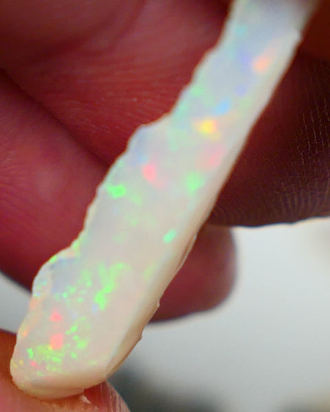 Coober Pedy Opal Rough Slice / Rub Light base 3cts Rainbow of Bright Multicolours 30x6x3mm NS139