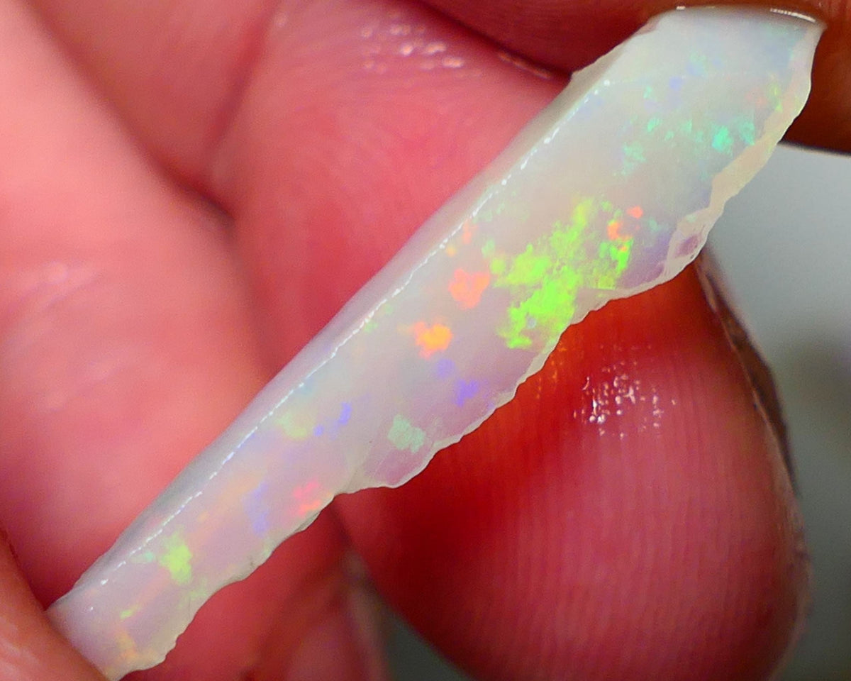 Coober Pedy Opal Rough Slice / Rub Light base 3cts Rainbow of Bright Multicolours 30x6x3mm NS139