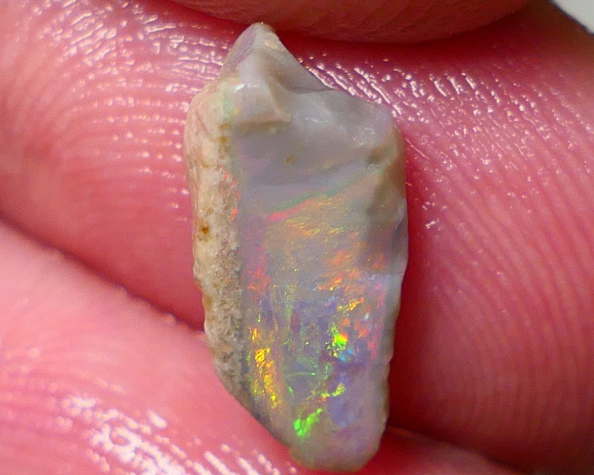 Coober Pedy Opal Rough / Rub Light base 2.00cts Yellow/Red/Orange Dominant Multicolours 14x6x5mm NS134