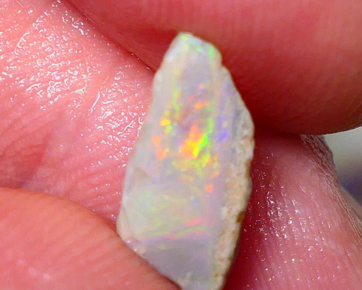 Coober Pedy Opal Rough / Rub Light base 2.00cts Yellow/Red/Orange Dominant Multicolours 14x6x5mm NS134