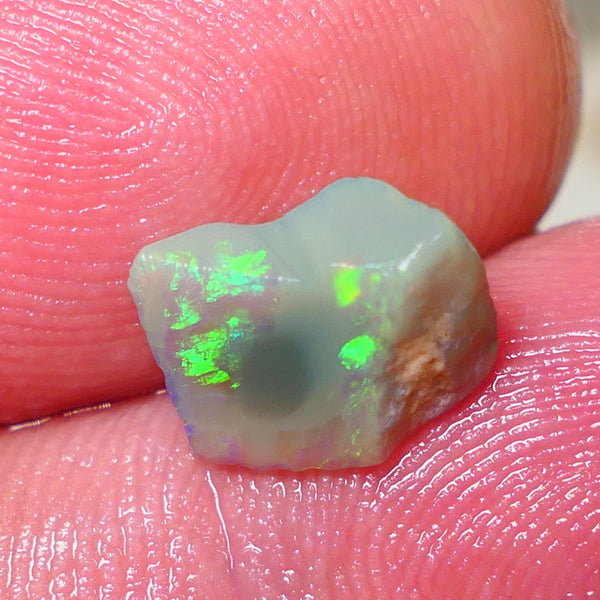 Lightning Ridge Rough / Rub Seam opal Miners Bench® 2.25cts Exotic Bright Yellow/Green/Blue Fires 11x9x4mm NS133