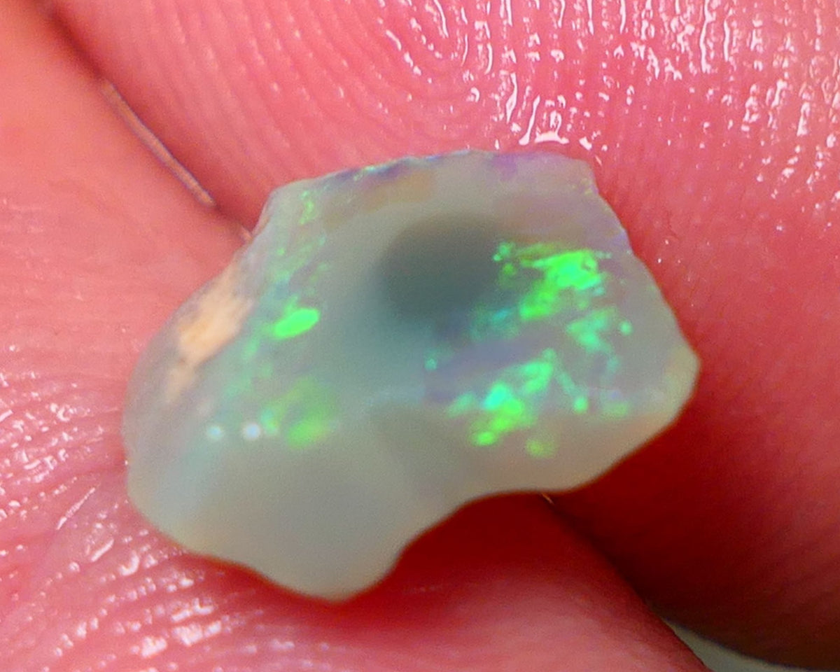 Lightning Ridge Rough / Rub Seam opal Miners Bench® 2.25cts Exotic Bright Yellow/Green/Blue Fires 11x9x4mm NS133