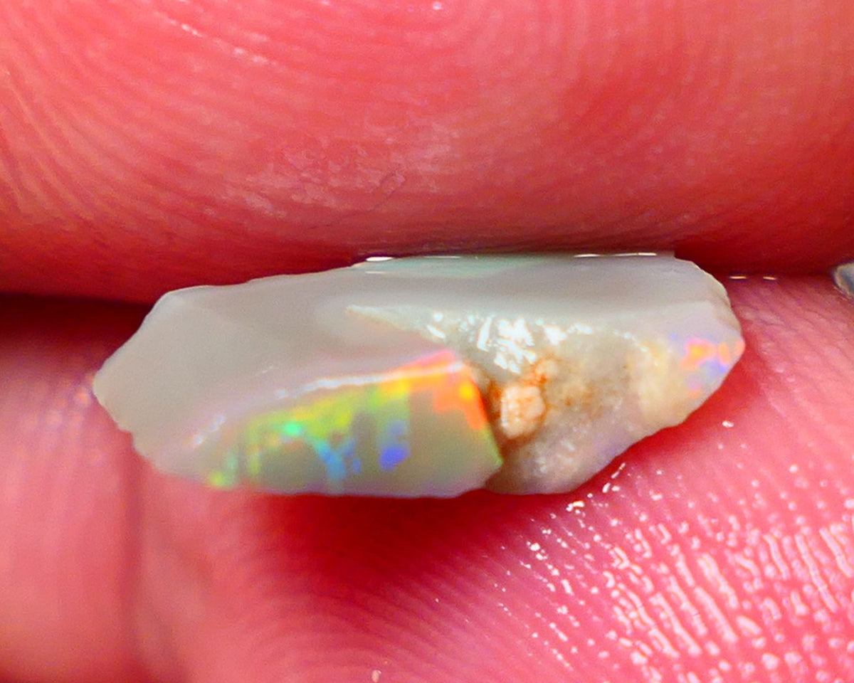 Bit of Jigsaw/Flagstone pattern POPPING Opal Rub Rough 1.70cts Gem Grade Dark base VIBRANT Reds & M.FIRES 12x7x3mm NS143