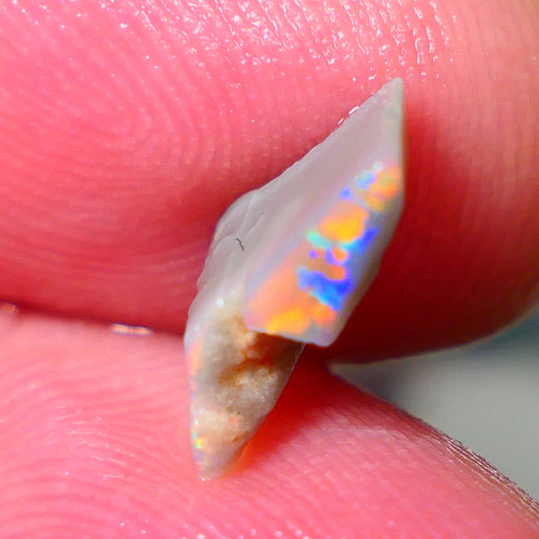 Bit of Jigsaw/Flagstone pattern POPPING Opal Rub Rough 1.70cts Gem Grade Dark base VIBRANT Reds & M.FIRES 12x7x3mm NS143