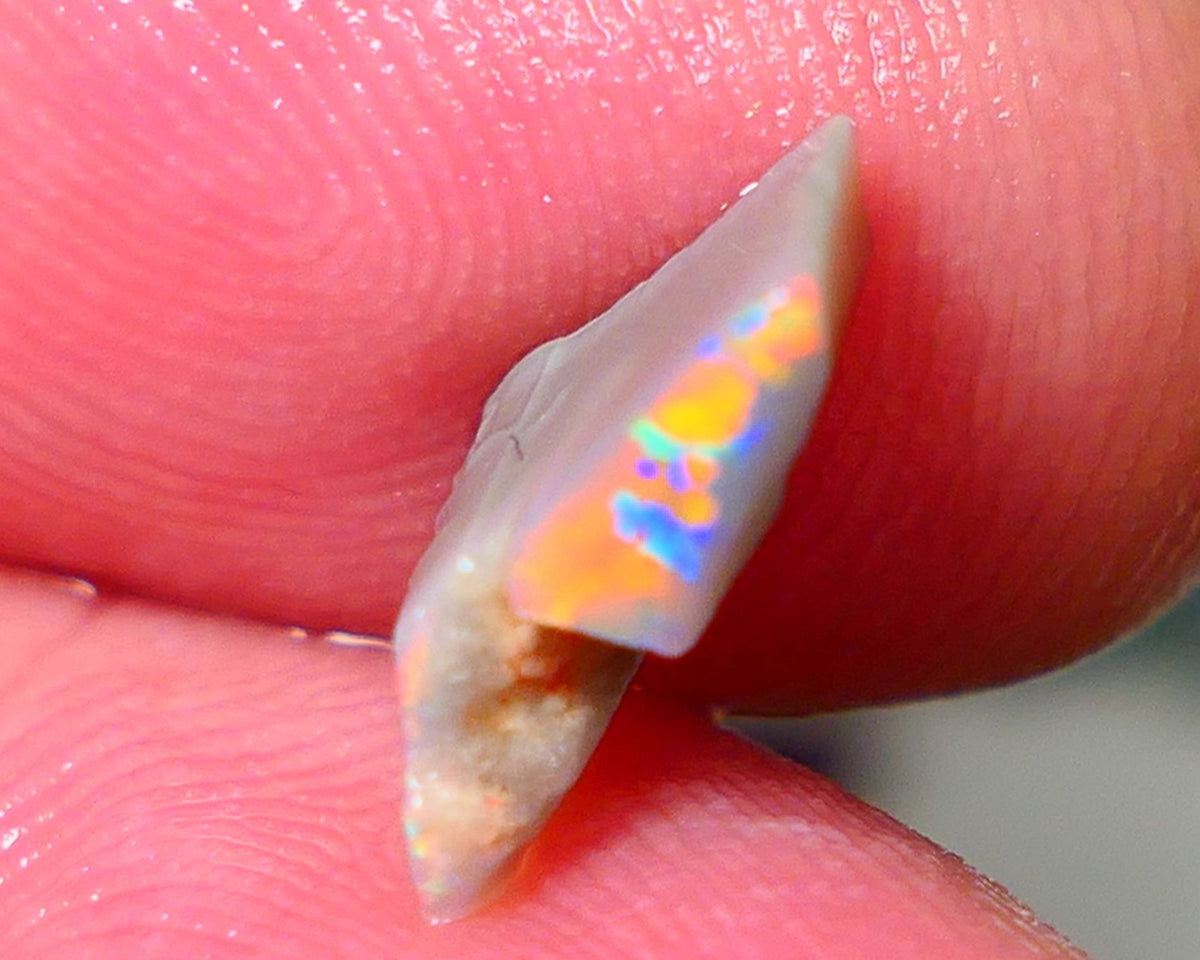 Bit of Jigsaw/Flagstone pattern POPPING Opal Rub Rough 1.70cts Gem Grade Dark base VIBRANT Reds & M.FIRES 12x7x3mm NS143