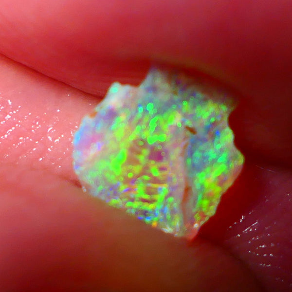 Bit of Chinese Writing pattern/Script also POPPING Opal Rub Rough Gem Grade Crystal BLING BLING VIBRANT M.FIRES 8x7x2mm NS142