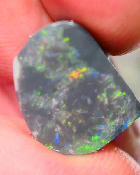 Lightning Ridge Opal Big Picture stone Rough/Rub Dark Base From the Miners Bench® 6.30cts Lovely Yellow/Orange/Blue/Green fires 17x13x4mm NSW029