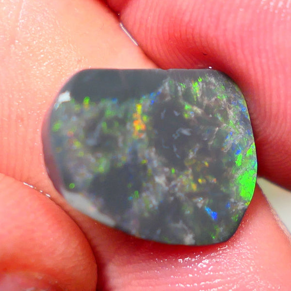 Lightning Ridge Opal Big Picture stone Rough/Rub Dark Base From the Miners Bench® 6.30cts Lovely Yellow/Orange/Blue/Green fires 17x13x4mm NSW029