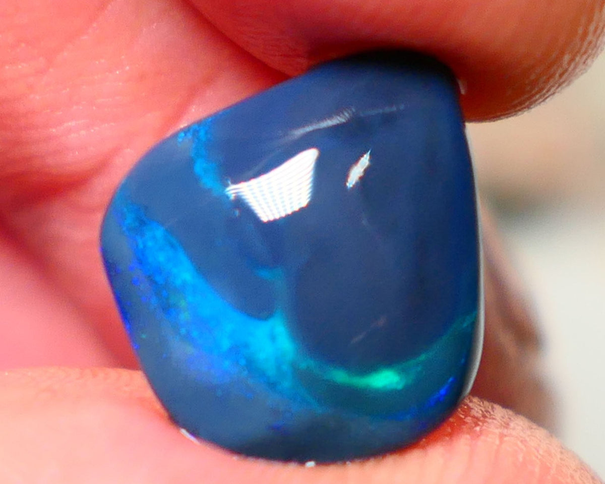 "Ocean Waves" Dark Opal Picture Miners Bench® Knobby Rough Rub 4.90cts Nice Blue/Green fires 15x13x4mm NSW030